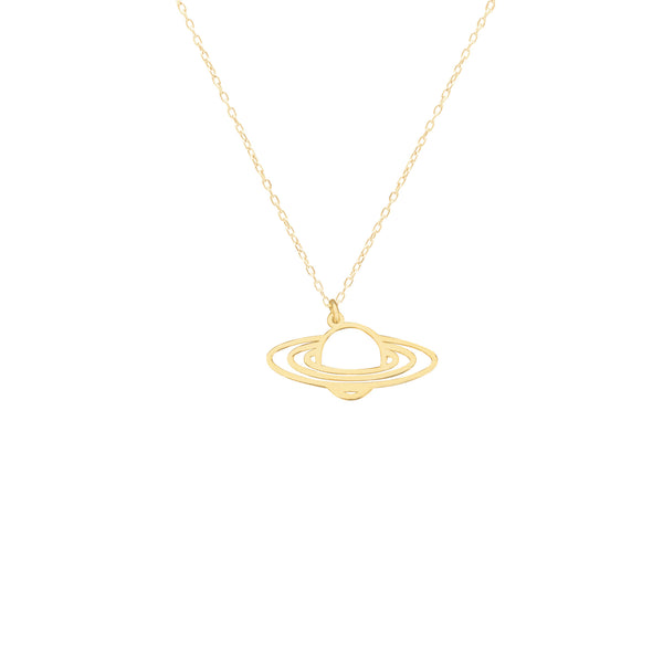 925 Sterling Silver Saturn Necklace