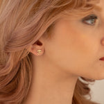 925 Sterling Silver Om Studs