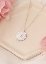 925 Sterling Silver Coin With Initial Necklace