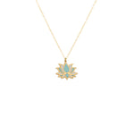 925 Sterling Silver Enamel Hand-Painted Lotus