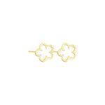 925 Sterling Silver Five Leaf Hollow Clover Studs