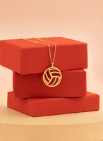 925 Sterling Silver Volleyball Charm Necklace