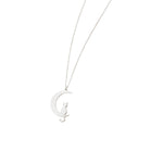 925 Sterling Silver The Cat Sitting On The Moon Necklace