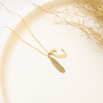 925 Sterling Silver Initial With Leaf Necklace