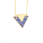 925 Sterling Silver Double Triangle Enamel Necklace