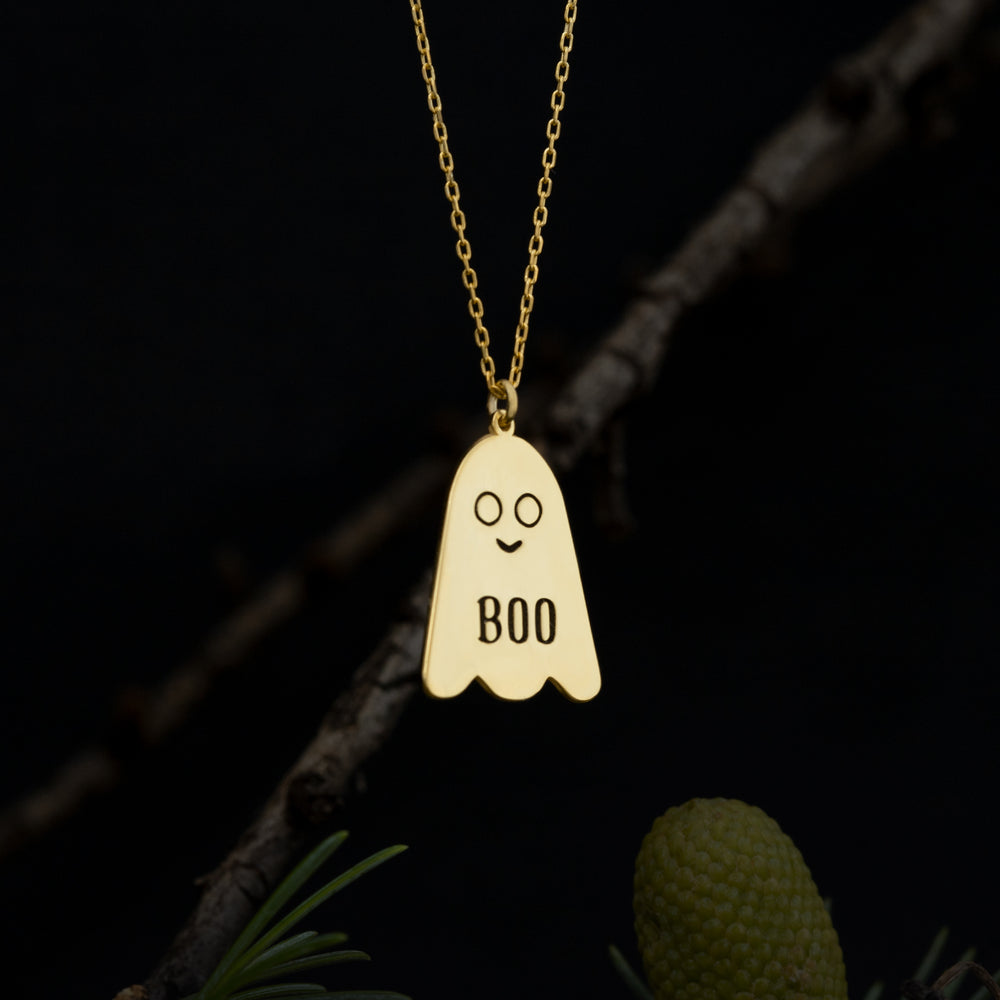 925 Sterling Silver Spooky Boo Necklace