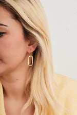 925 Sterling Silver Rectangle Drop Earrings