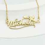 925 Sterling Silver Personalized Name Necklace With Angel