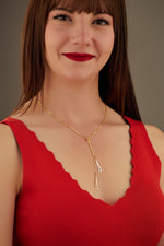 925 Sterling Silver Right Triangle Lariat Necklace