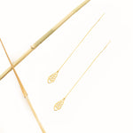925 Sterling Silver Threader Heart With Wing Chain Earrings