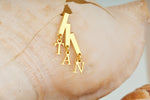 925 Sterling Silver Personalized Tiny 3 Initials Earring
