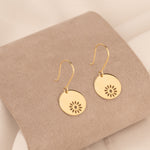 925 Sterling Silver 14K Solid Gold Flower Dangle Earrings