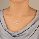 925 Sterling Silver Plane And Heart With Initial Necklace