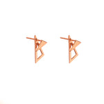925 Sterling Silver 14K Solid Gold Geometric Triangle Ear Jacket Earrings