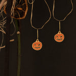 925 Sterling Silver Enamel Pumpkin Earrings,