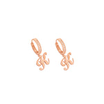 925 Sterling Silver Dangle Initial Earring 95