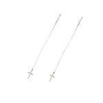 925 Sterling Silver Threader Cross Dangle Earring