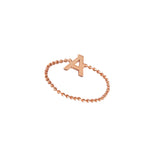 925 Sterling Silver Personalized Gold Bead Chain Ring(Zi̇nci̇ri̇ Cs40015)