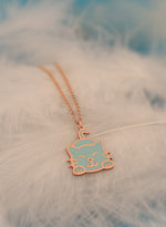 925 Sterling Silver Enamel Cat Necklace 388