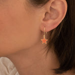 925 Sterling Silver Orange Star Earring