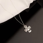 925 Sterling Silver Praying Hands Crucifix Necklace 359