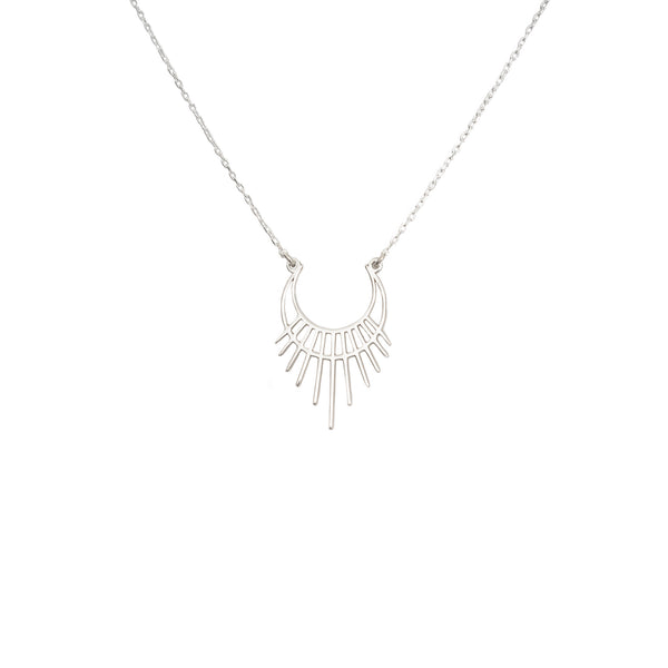 925 Sterling Silver Moon And Sun Necklace - Half Sun Necklace
