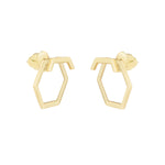 925 Sterling Silver Hexagon Ear Jacket Earrings