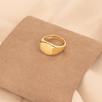 925 Sterling Silver Domed Rectangle Bar Signet Ring