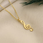 925 Sterling Silver G Clef Necklace