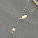 925 Sterling Silver Wine And Glass & Y Necklace
