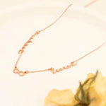925 Sterling Silver İki Personalized Custom Name Sonsozluk Işaretli Necklace
