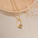 925 Sterling Silver Unique Paperclip Necklace With Birthstone