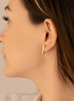925 Sterling Silver Kenarlari Domed Üçgen Earrings