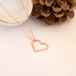 925 Sterling Silver İçi Boş Heart Necklace