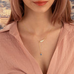925 Sterling Silver Wing Lariat Necklace