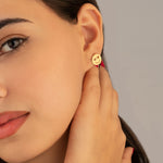 925 Sterling Silver Heart Eyes Emoji Studs