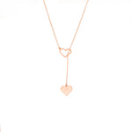 925 Sterling Silver Heart Y Necklace