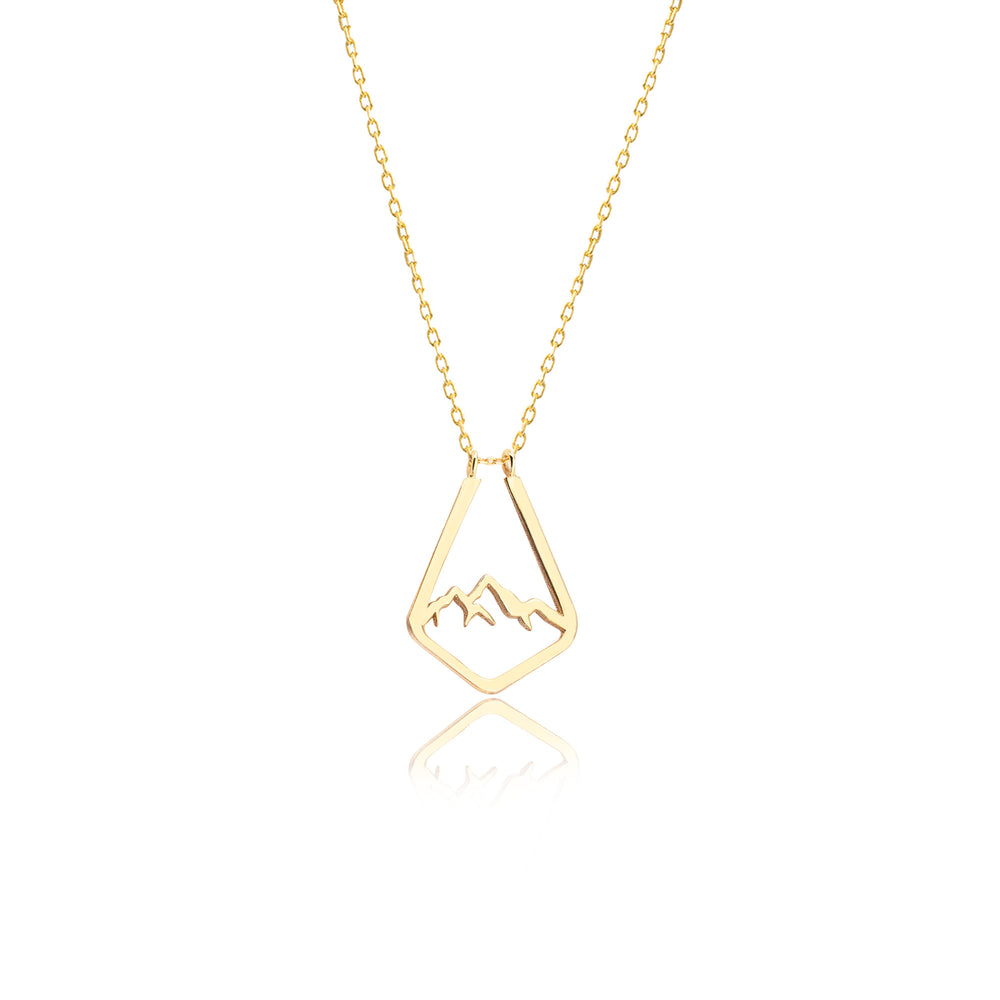 925 Sterling Silver Mountain Ring Holder Necklace