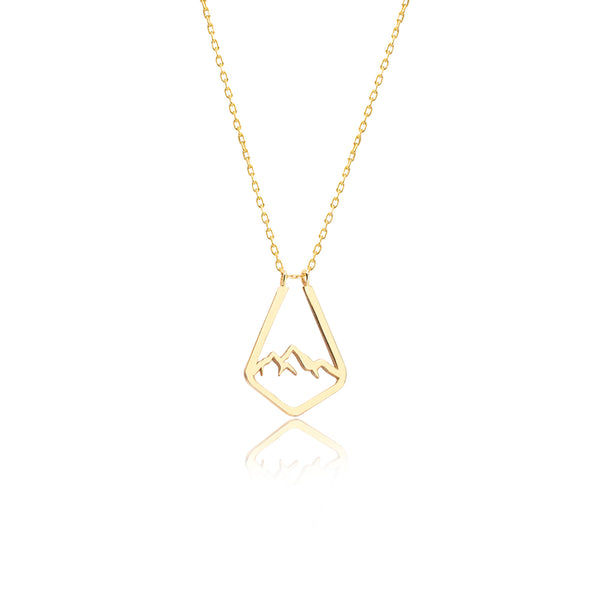 925 Sterling Silver Mountain Ring Holder Necklace