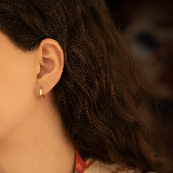 925 Sterling Silver 13Mmköşeli Hoop Earrings