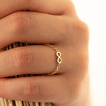 925 Sterling Silver Infinity Chain Ring