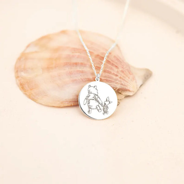 925 Sterling Silver Winnie The Pooh Necklace