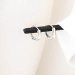 925 Sterling Silver Domed Kalin Hoop Earrings 14 Mm