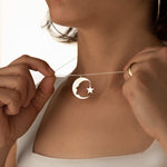 925 Sterling Silver Atatürk Silüet Sallanan Star