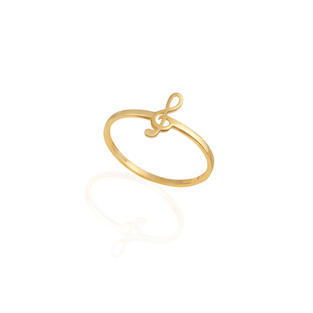 925 Sterling Silver Tiny Treble Clef Ring