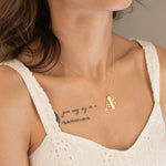 925 Sterling Silver Spider And Web With Initial Necklace