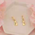 925 Sterling Silver Cat Earrings