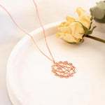 925 Sterling Silver Flower of Life Ve Om Necklace