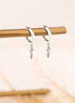 925 Sterling Silver Hoop Blade Earrings