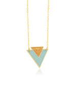 925 Sterling Silver Enamel Double Triangle Necklace